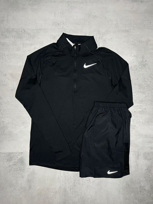 NIKE BLACK HALF ZIP SET