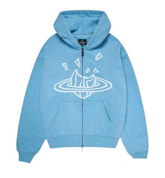 Broken Planet Market Blue Zip Up Hoodie