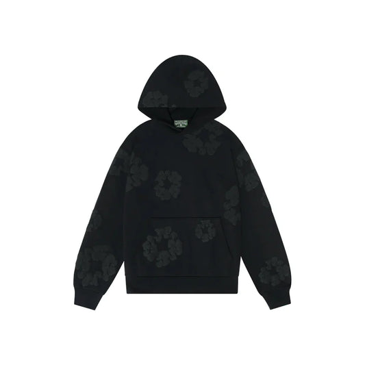 Denim Tears Cotton Wreath Hoodie Black Monochrome